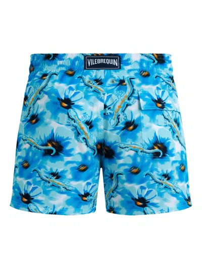Vilebrequin Geckos-print Swim Shorts In Blue