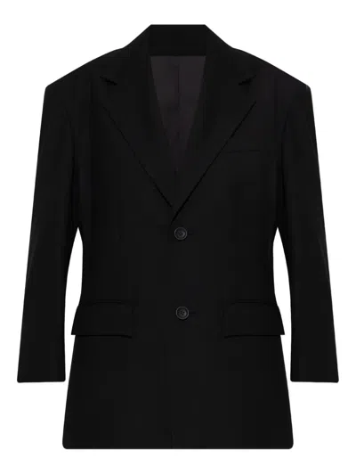Issey Miyake Uni-form Buttoned Blazer In Black
