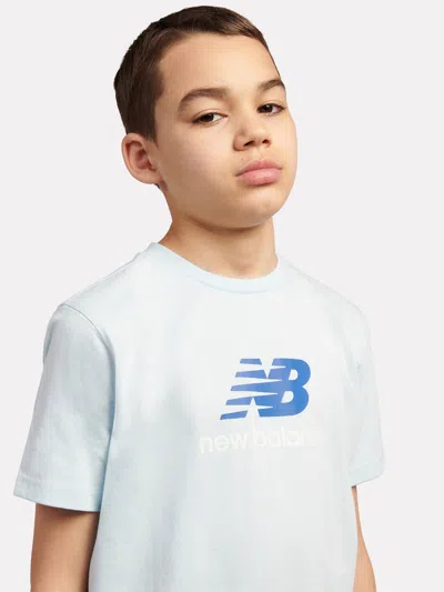 New Balance Boys Jersey Stacked Logo T-shirt In Blue
