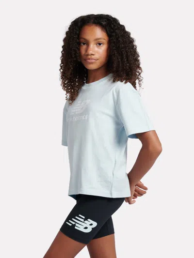New Balance Girls Logo T-shirt And Cycling Shorts Set In Multi
