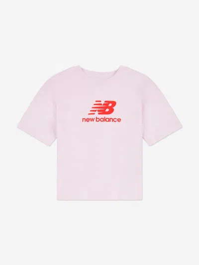 New Balance Girls Logo T-shirt And Cycling Shorts Set In Multi