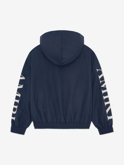 Amiri Kids Station Patch Windbreaker In Blue