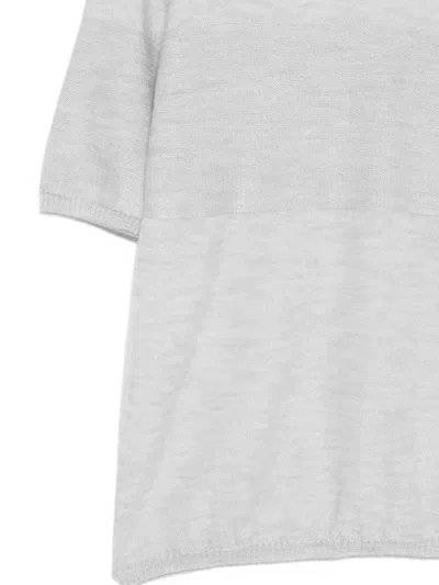 Giorgio Armani Short-sleeve Knitted Top In Gray