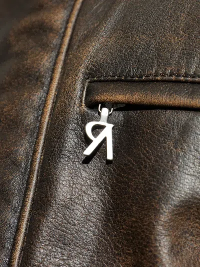 Represent Pocket-zip Leather Jacket In Brown