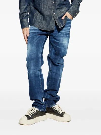 Dsquared2 Button Trousers In Blue