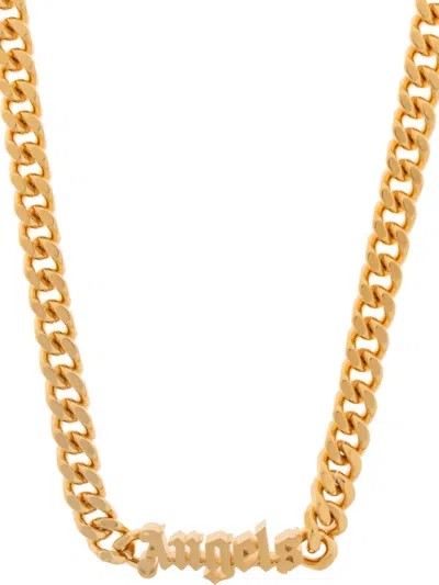 Palm Angels Logo Chain Necklace In Gold