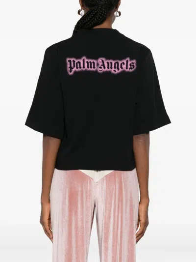 Palm Angels Logo-detail T-shirt In Black