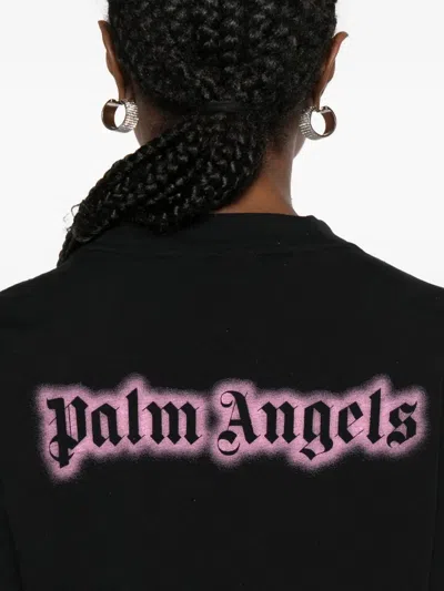 Palm Angels Logo-detail T-shirt In Black