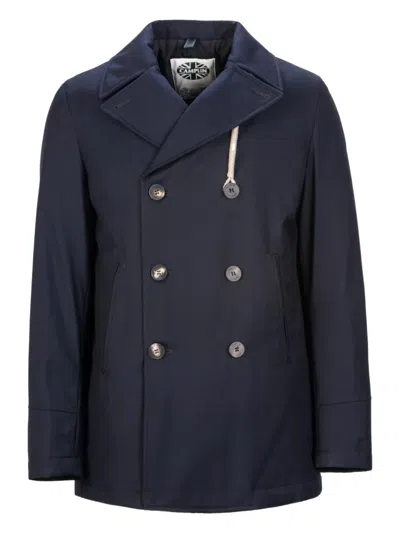 Camplin Button-up Peacoat In Blue