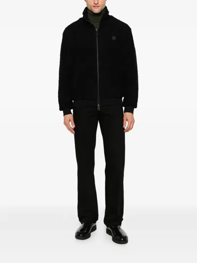 Antony Morato Logo-appliqué Zip-up Cardigan In Black
