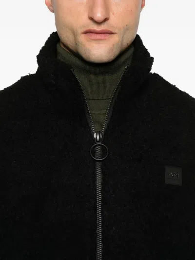 Antony Morato Logo-appliqué Zip-up Cardigan In Black