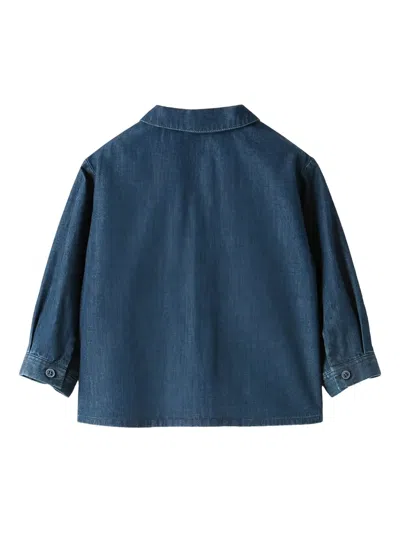 Il Gufo Peter-pan Collar Long-sleeve Shirt In Blue