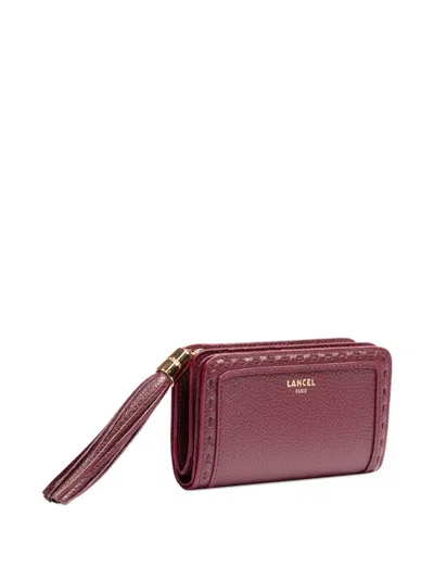 Lancel Tassel-embellished Bi-fold Wallet In Burgundy
