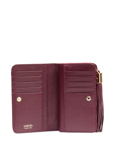Lancel Tassel-embellished Bi-fold Wallet In Burgundy