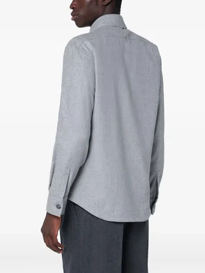Xacus Overshirt Jacket In Wool Blend In Gray