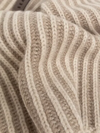 Sease Ribbed Scarf In Brown
