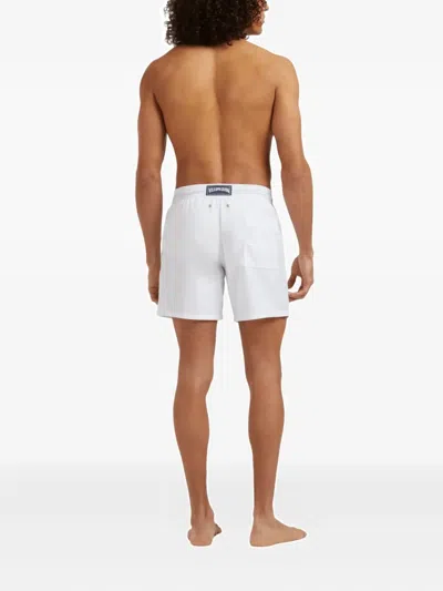 Vilebrequin Men Swim Shorts Embroidered Whale In White