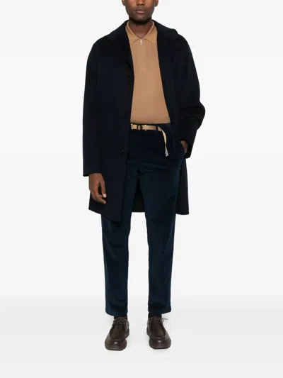 White Sand Belted Velvet Pants In Multi