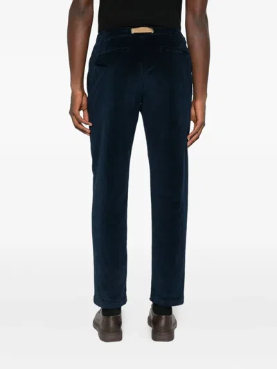 White Sand Belted Velvet Pants In Multi