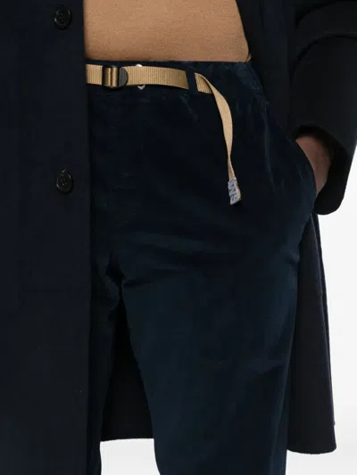 White Sand Belted Velvet Pants In Multi