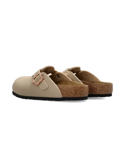 Birkenstock Boston Buckled Mules In Neutral