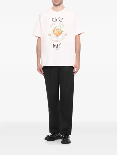 Casablanca Casa Way Orange Mascot Short Sleeve T-shirt In Pink