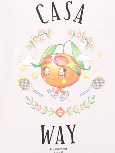 Casablanca Casa Way Orange Mascot Short Sleeve T-shirt In Pink