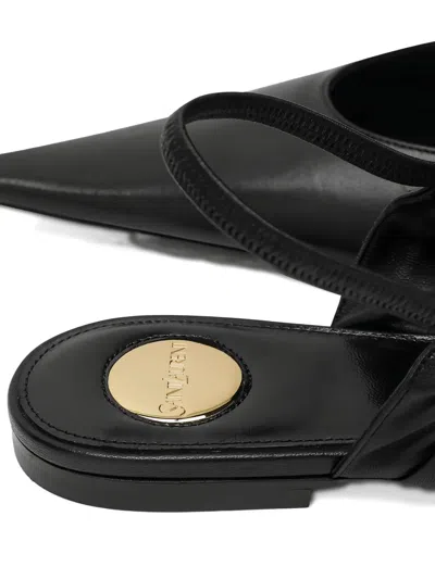 Saint Laurent Black Annemarie Backless Ballerinas In Black