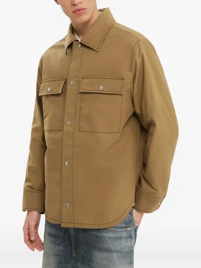 1989 Studio Boss Ergonomic Minimalist Green Slippers With Rubber Sole In Brown