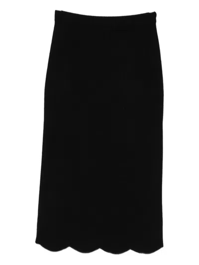 Twinset Classic Black Skirt With Flattering Silhouette In Black