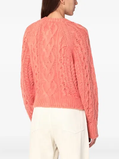 Isabel Marant Étoile Rust Pink Yara Openwork Knit Cardigan In Multi