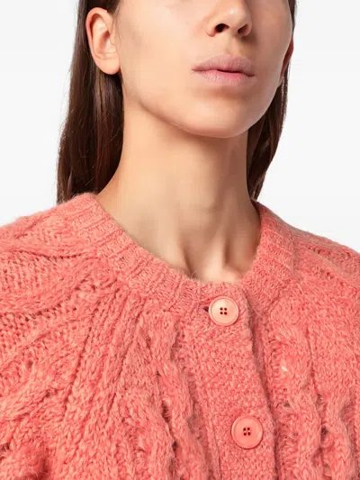 Isabel Marant Étoile Rust Pink Yara Openwork Knit Cardigan In Multi