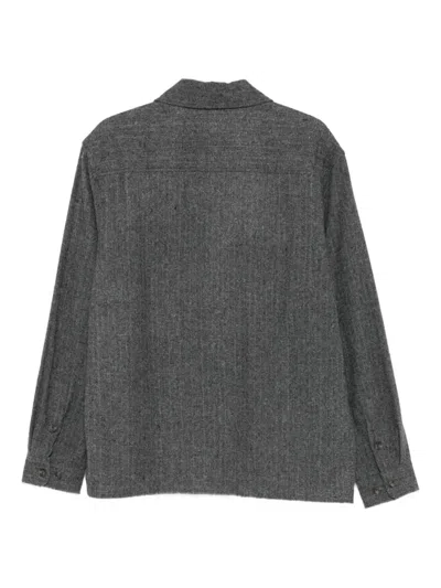 Samsoe & Samsoe Button-down Long-sleeved Shirt In Gray