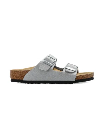 Birkenstock Arizona Glitter Sandals In Silver