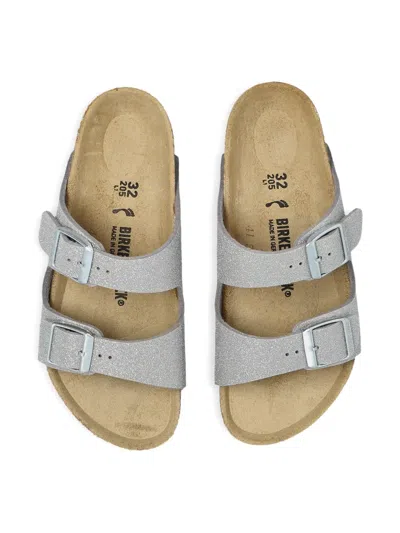 Birkenstock Arizona Glitter Sandals In Silver