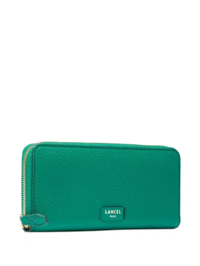 Lancel Zip-around Leather Wallet In Gray