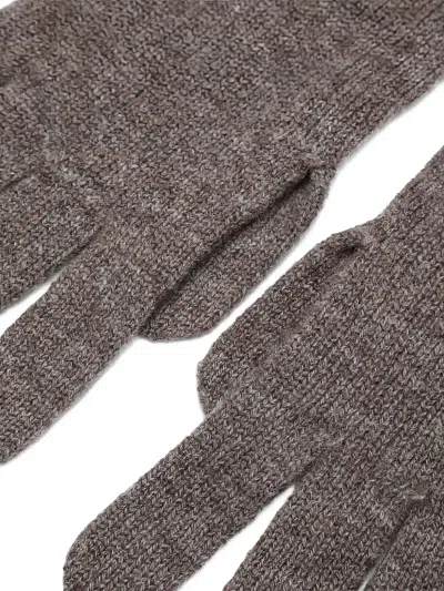Darkpark Brown Cashmere Gloves In Gray
