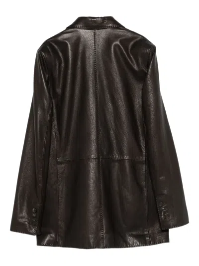 Tagliatore Leather Jacket In Brown
