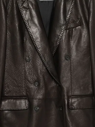 Tagliatore Leather Jacket In Brown