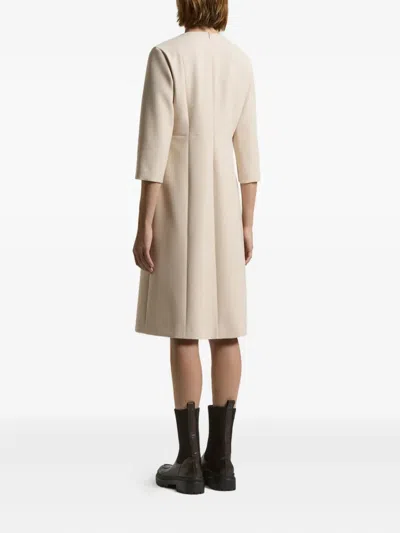 Peserico V-neck Three-quarter Sleeve Dress In Neutral
