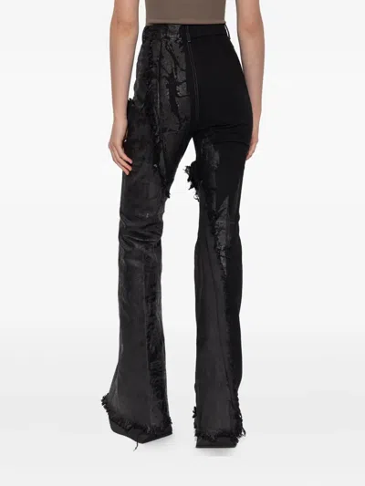 Rick Owens Distressed Panelled Jeans In Black