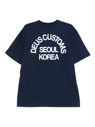 Deus Ex Machina Logo-print T-shirt In Blue