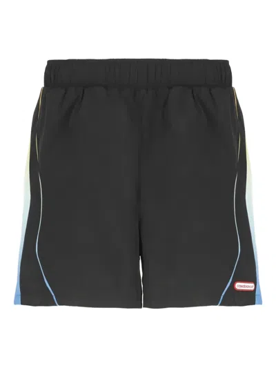 Casablanca Football Windbreaker Shorts In Animal Print