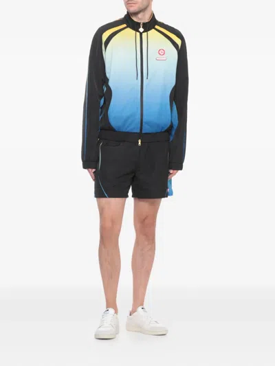 Casablanca Football Windbreaker Shorts In Animal Print