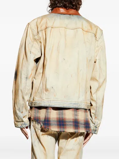 Dsquared2 Leather-panel Jacket In Animal Print