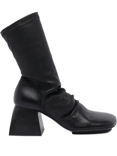 Uma Wang Black Stretch Short Boots In Black
