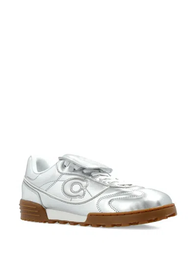 Coach Match Logo-patch Sneakers In Metallic