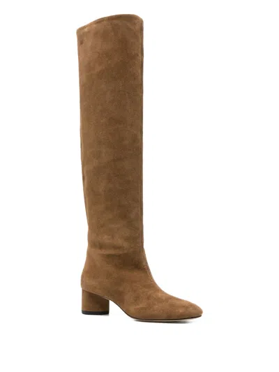 Aeyde Willa Suede Over-the-knee Boots In Brown