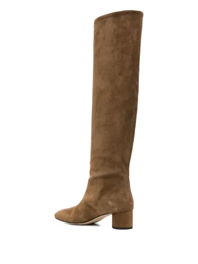 Aeyde Willa Suede Over-the-knee Boots In Brown