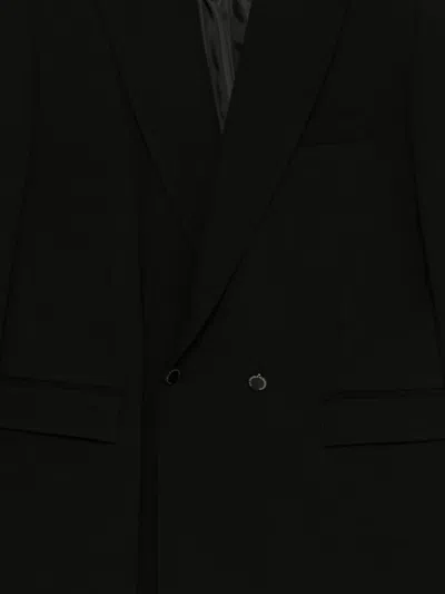 Daniele Alessandrini Double-breasted Black Blazer With Wide Lapels In Black
